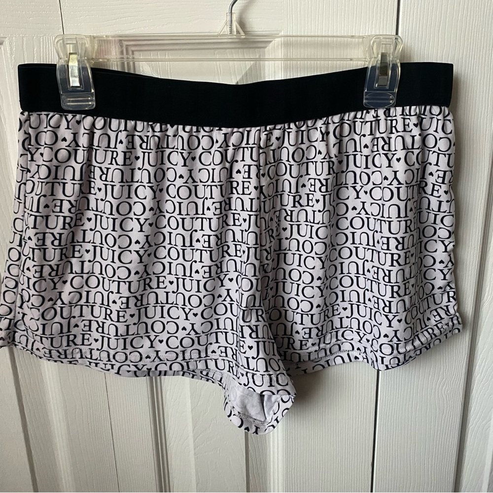 Women’s Juicy Couture Monochrome Logo Print Sleep Shorts - Size Medium